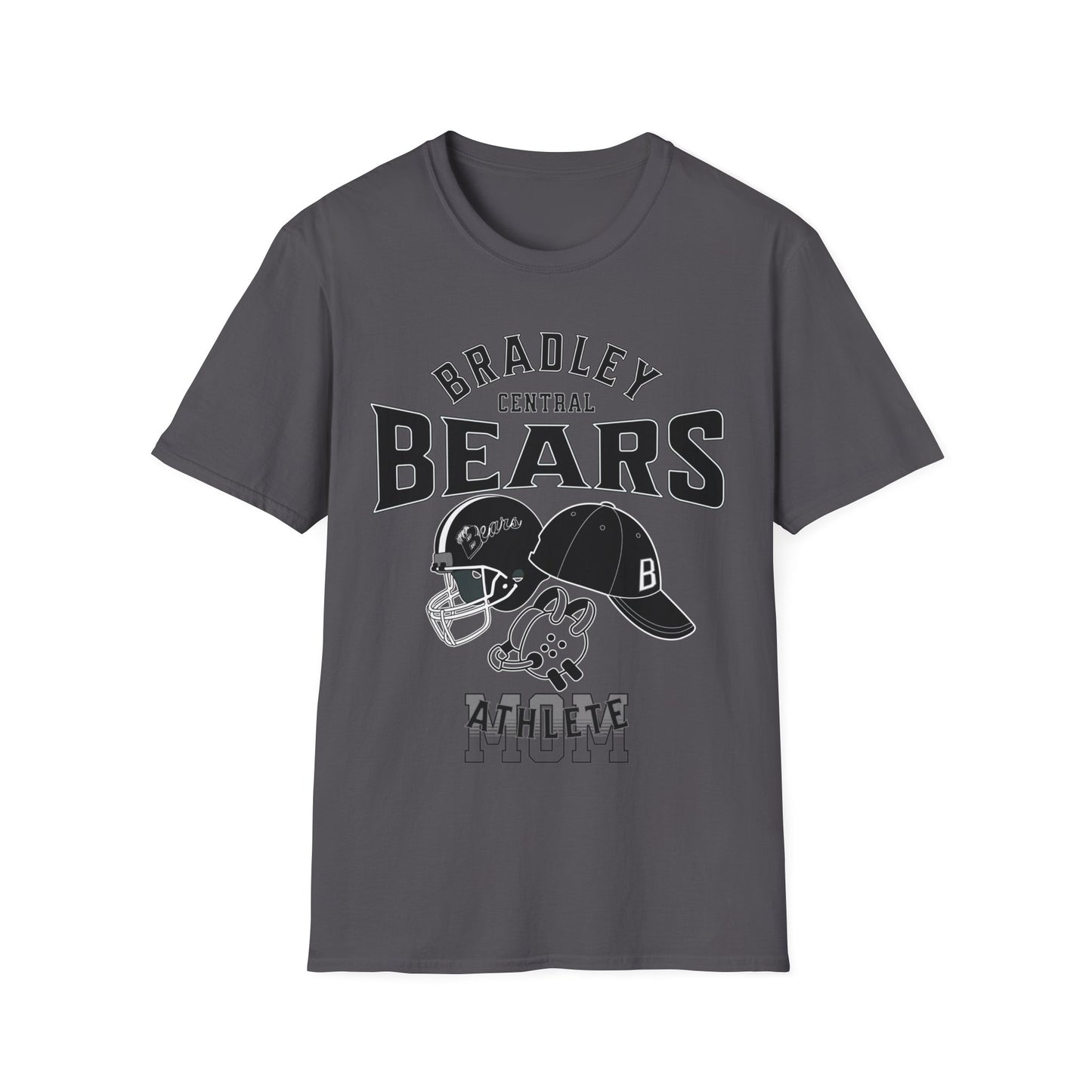 Personalized Bears Athlete Baseball Hat, Football Helmet , 2 Sport Athlete Unisex Softstyle T-Shirt