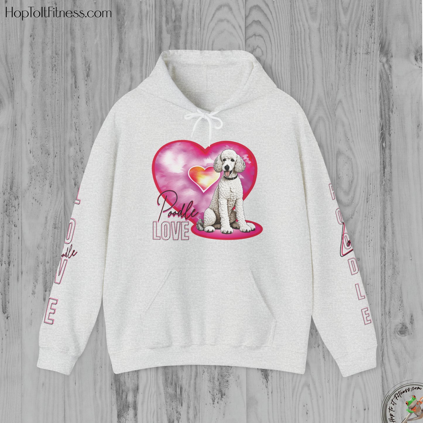 Personalizable Arm Sleave Poodle Love Unisex Heavy Blend™ Hooded Sweatshirt