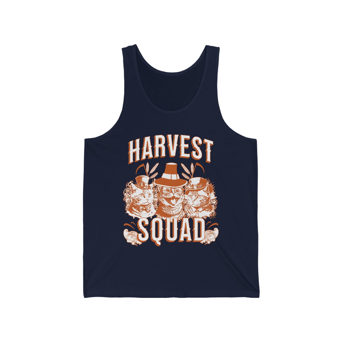 Harvest Squad Cool Cats Steam Punk Halloween or Thanksgiving Jersey Tank