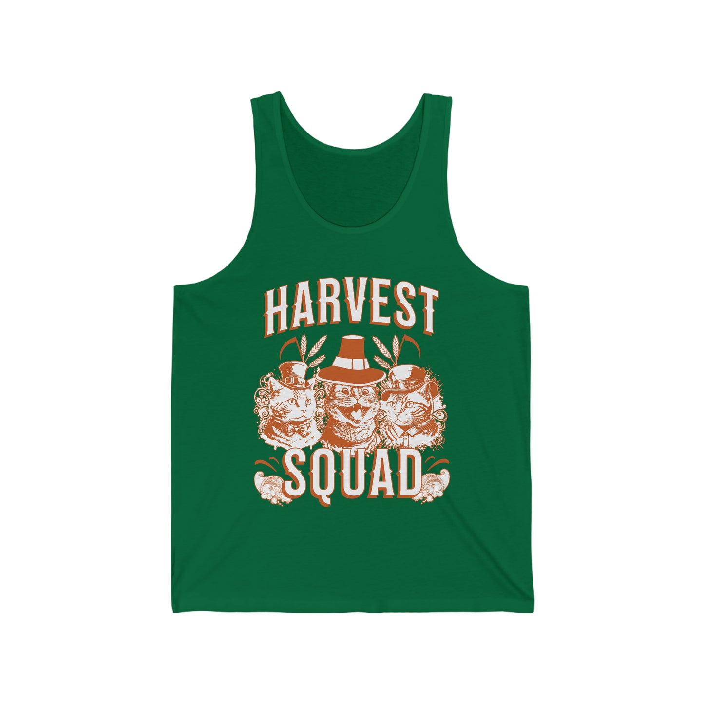 Harvest Squad Cool Cats Steam Punk Halloween or Thanksgiving Jersey Tank