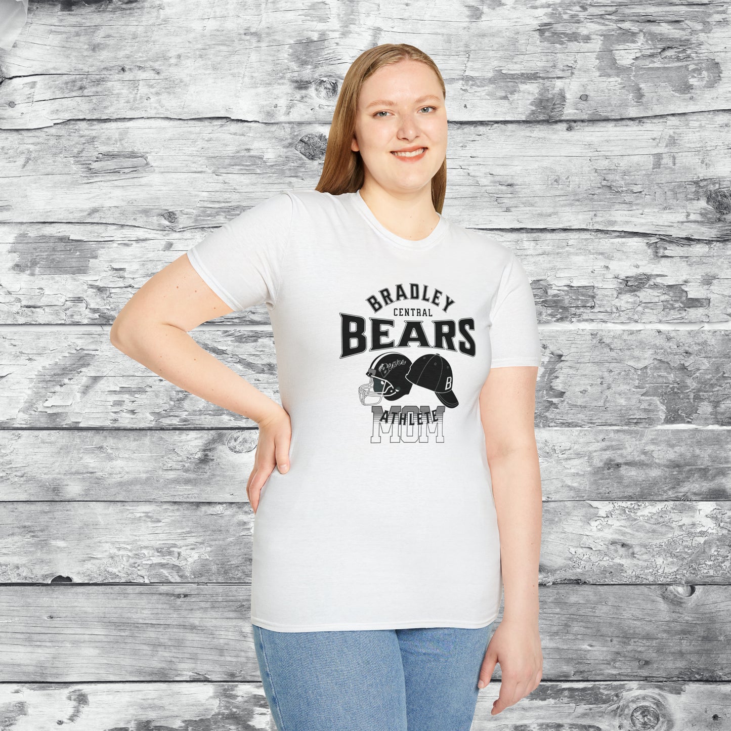 Personalized Bears Athlete Baseball Hat, Football Helmet , 2 Sport Athlete Unisex Softstyle T-Shirt