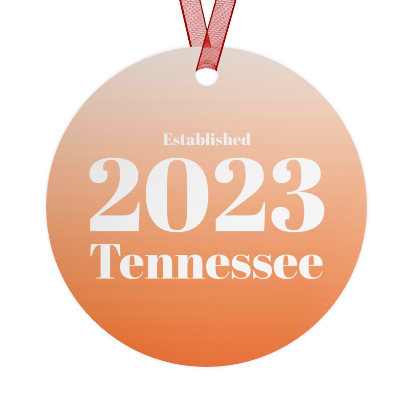 Bloom where you are Transplanted California to Tennessee 2023 Orange Metal Ornaments