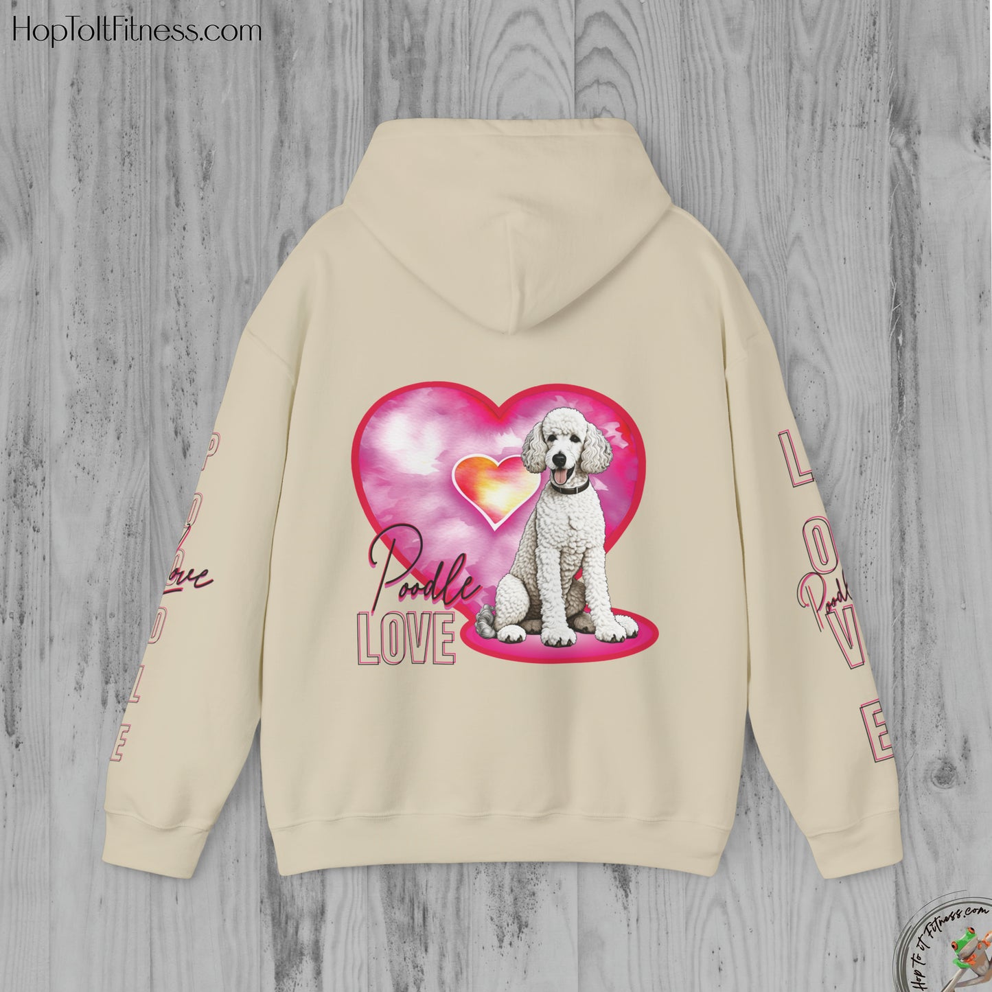 Personalizable Arm Sleave Poodle Love Unisex Heavy Blend™ Hooded Sweatshirt
