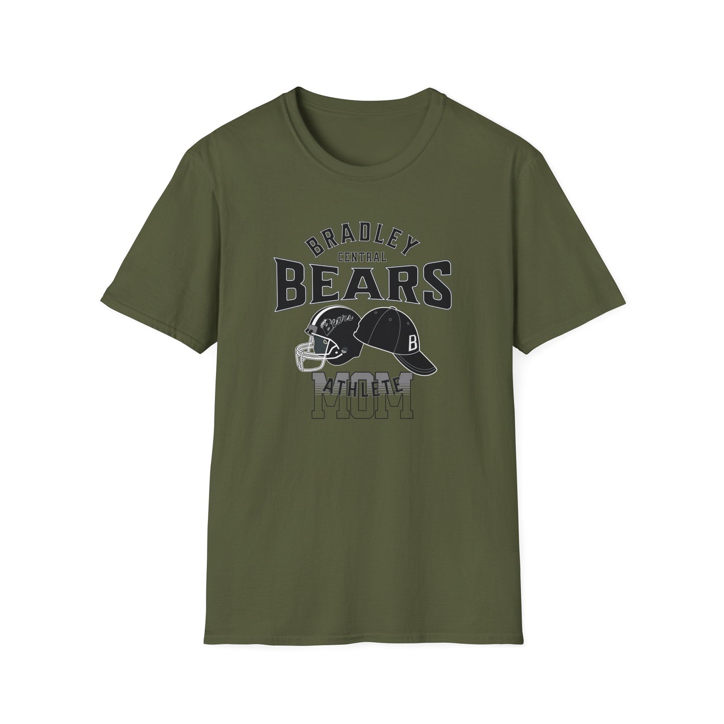 Personalized Bears Athlete Baseball Hat, Football Helmet , 2 Sport Athlete Unisex Softstyle T-Shirt