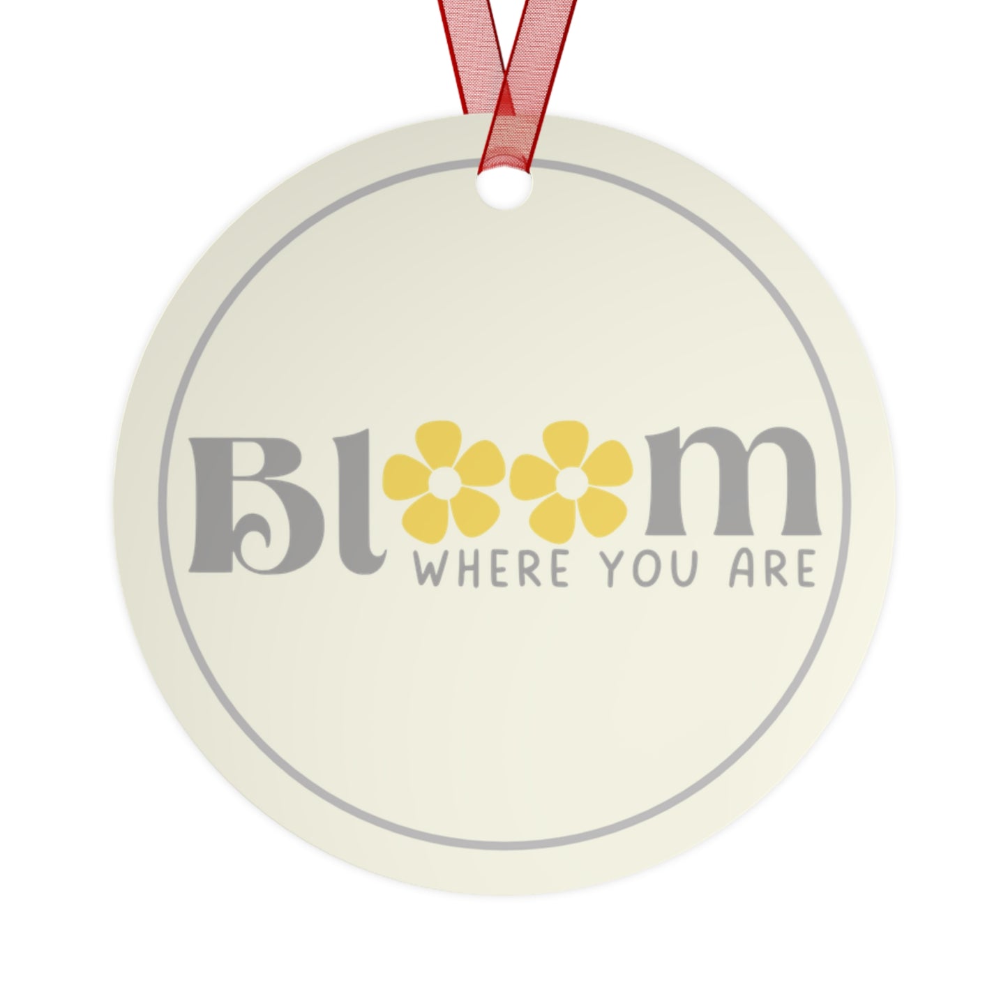 Bloom Where You Are Transplanted California to Idaho State Shape Metal Ornaments