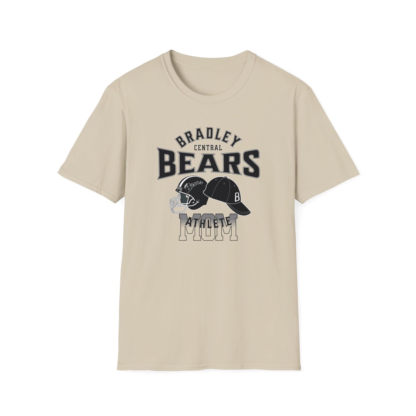 Personalized Bears Athlete Baseball Hat, Football Helmet , 2 Sport Athlete Unisex Softstyle T-Shirt