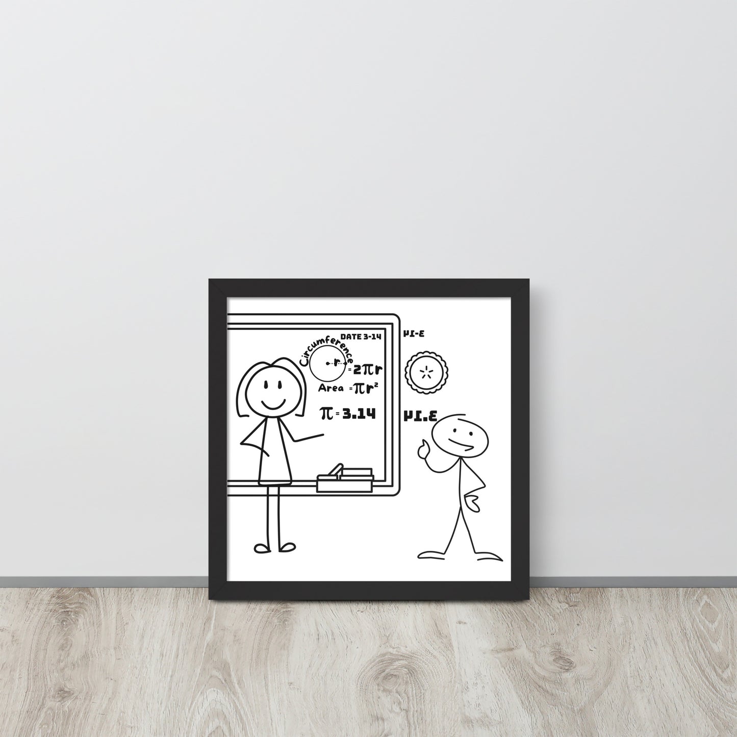 Pi Day Pie Day Female Chalkboard Framed Poster
