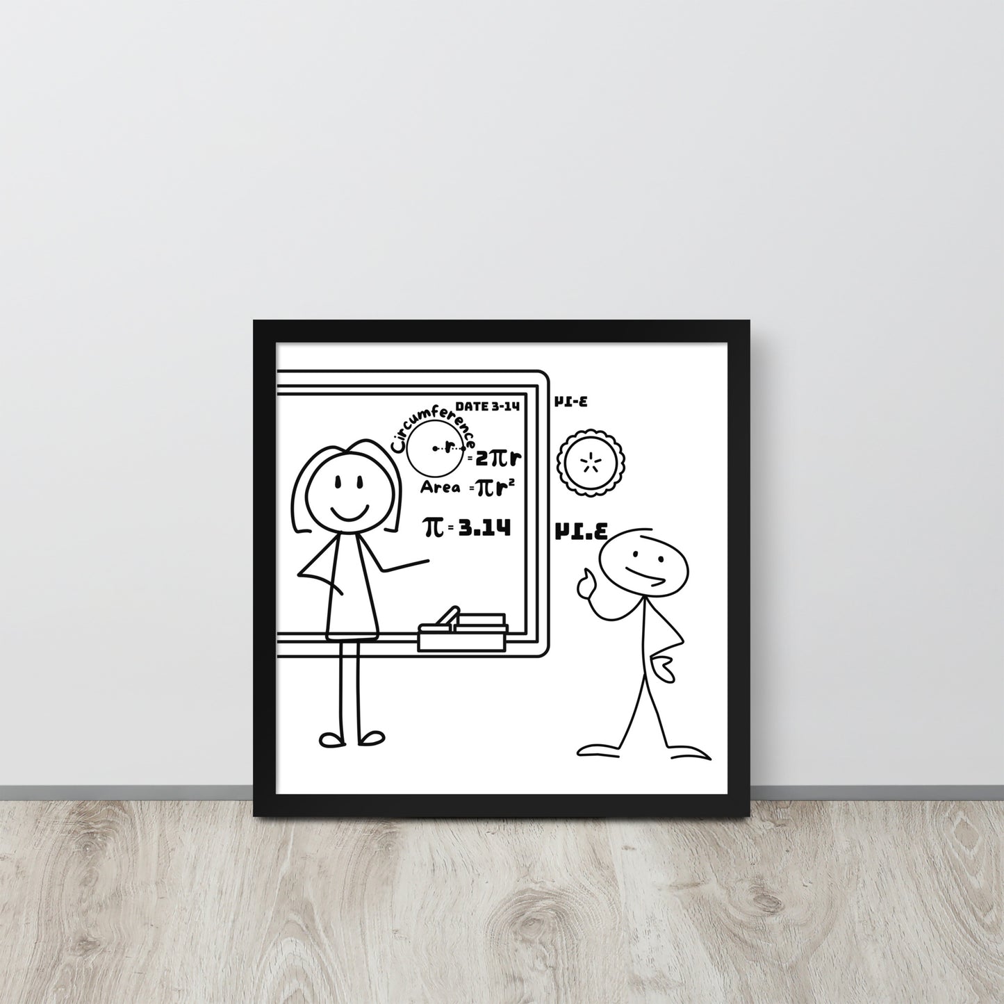 Pi Day Pie Day Female Chalkboard Framed Poster