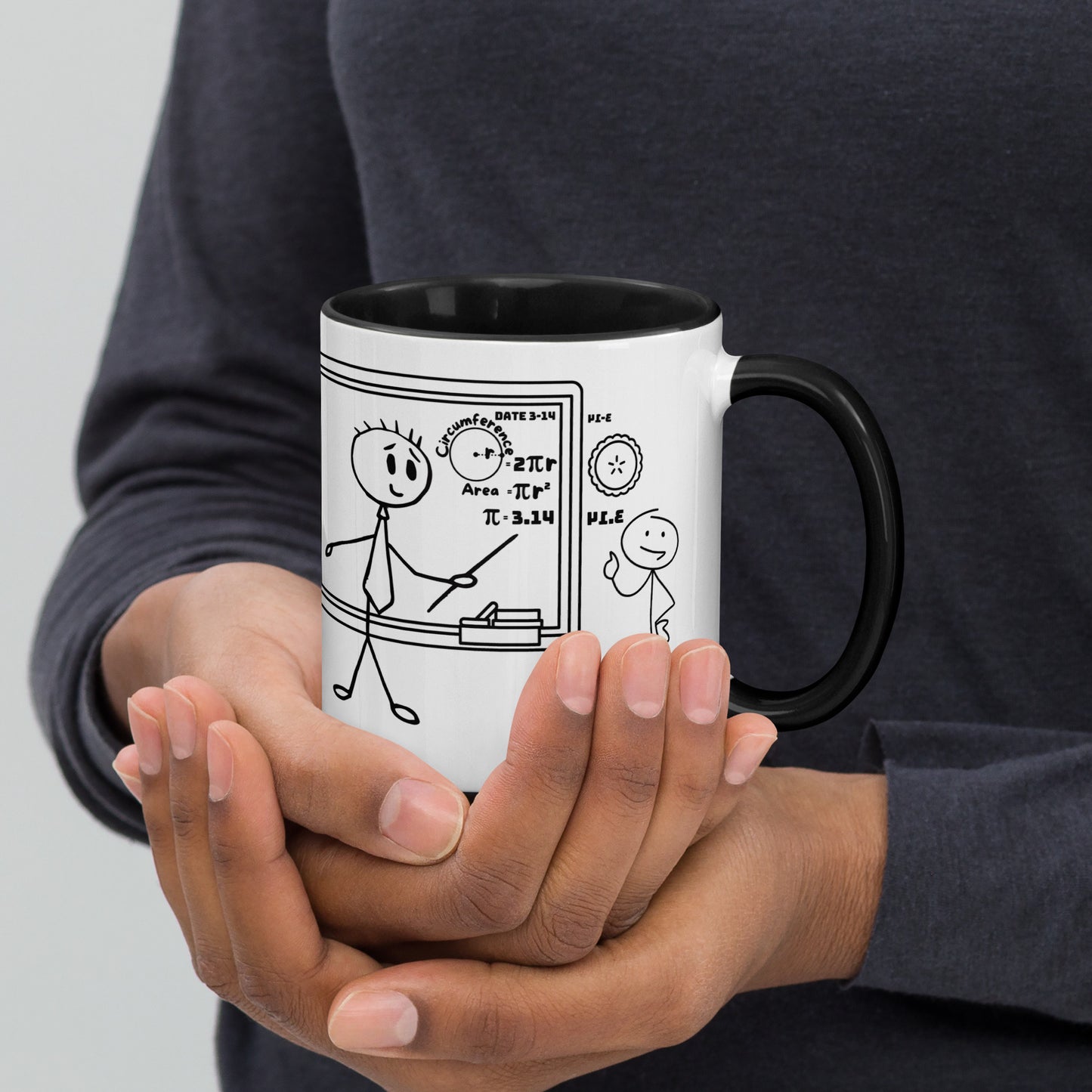 Pi Day Pie Day Mug Male Teacher with Color Inside