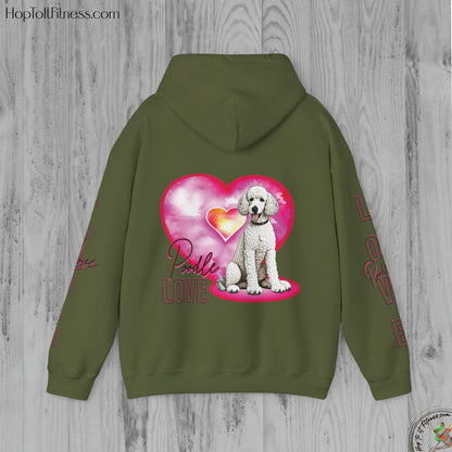 Personalizable Arm Sleave Poodle Love Unisex Heavy Blend™ Hooded Sweatshirt