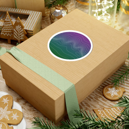 Topo Contour Circle Sticker | topographic map print, contour line design