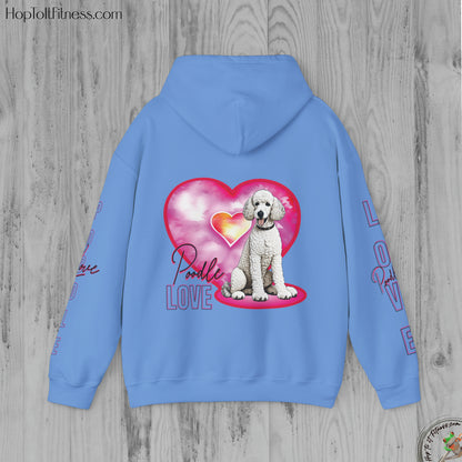 Personalizable Arm Sleave Poodle Love Unisex Heavy Blend™ Hooded Sweatshirt