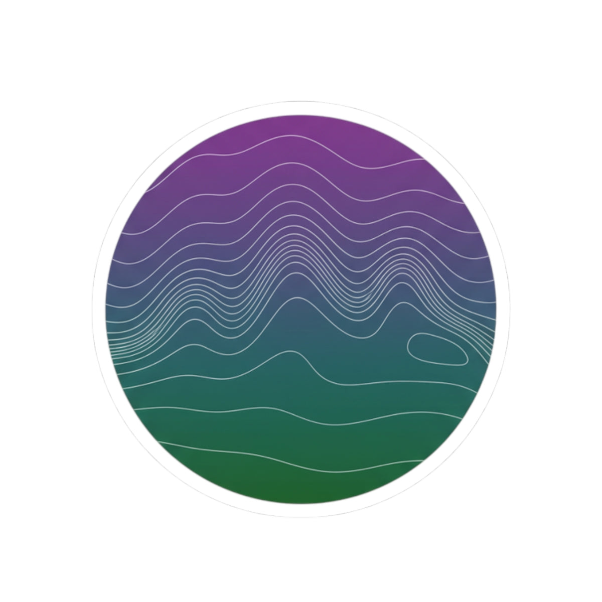 Topo Contour Circle Sticker | topographic map print, contour line design