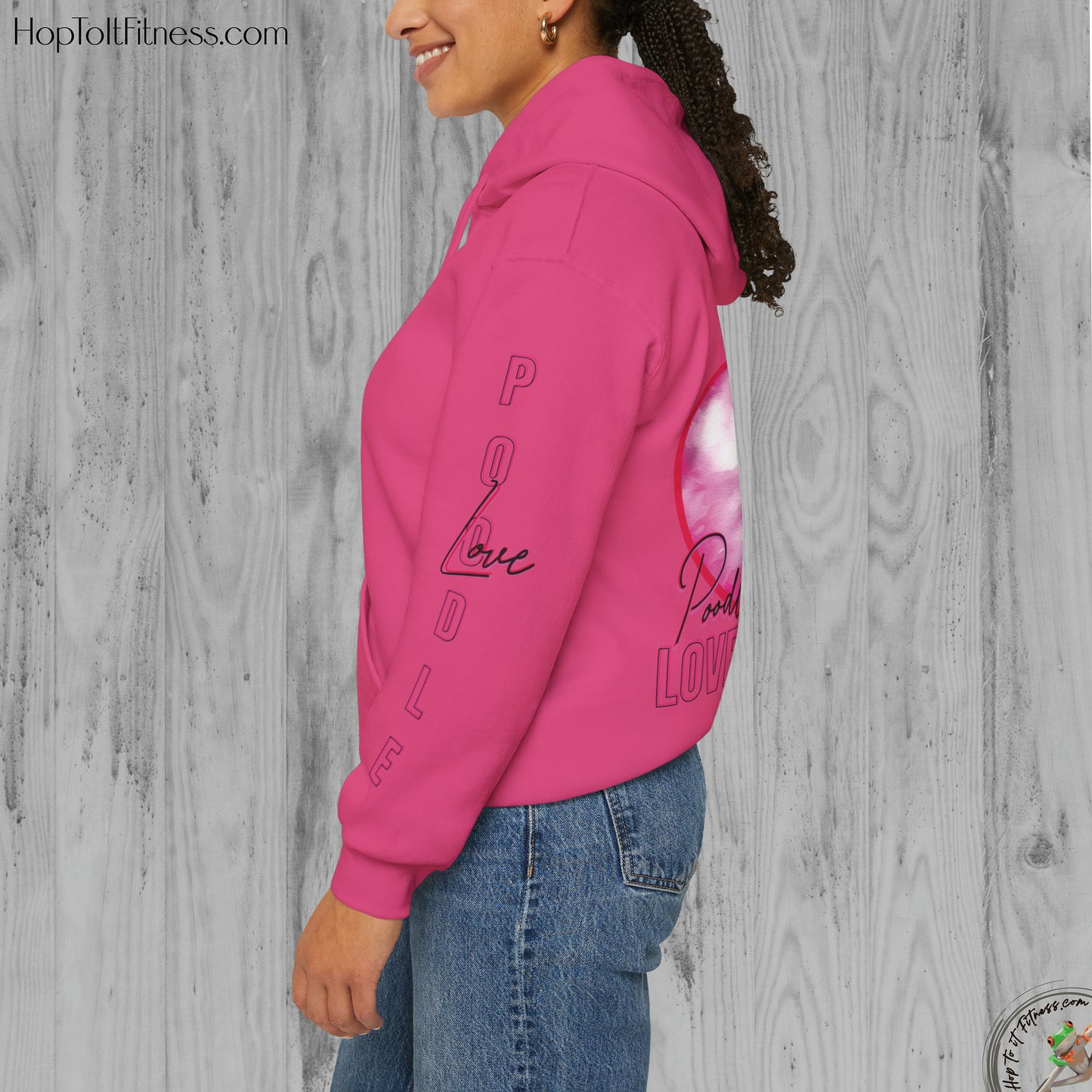 Personalizable Arm Sleave Poodle Love Unisex Heavy Blend™ Hooded Sweatshirt