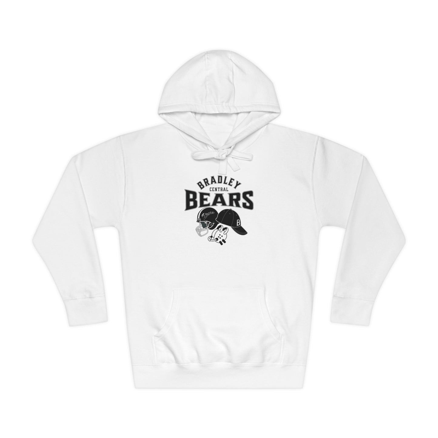 Personalized BCHS Bears 3 Sport Athlete Mom, Wrestling Headgear, Baseball Hat, & Football Helmet Unisex Fleece Hoodie