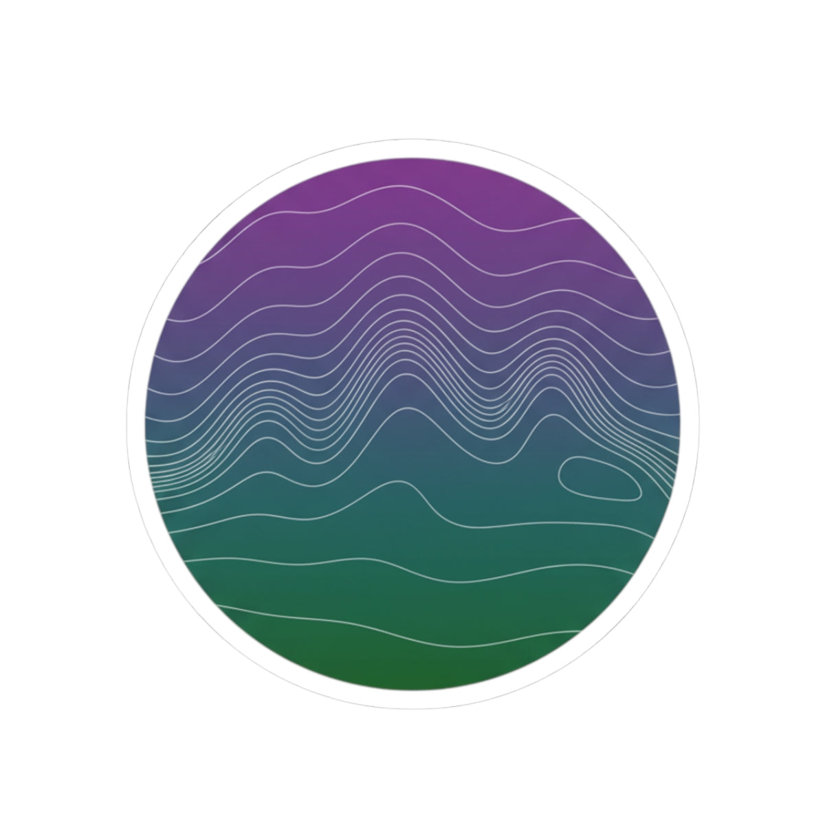 Topo Contour Circle Sticker | topographic map print, contour line design