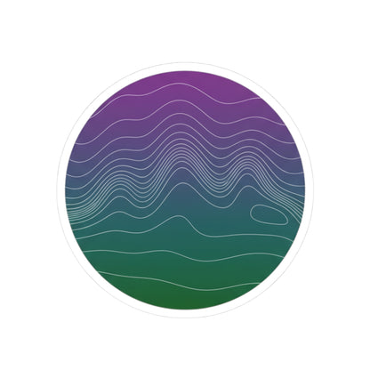 Topo Contour Circle Sticker | topographic map print, contour line design