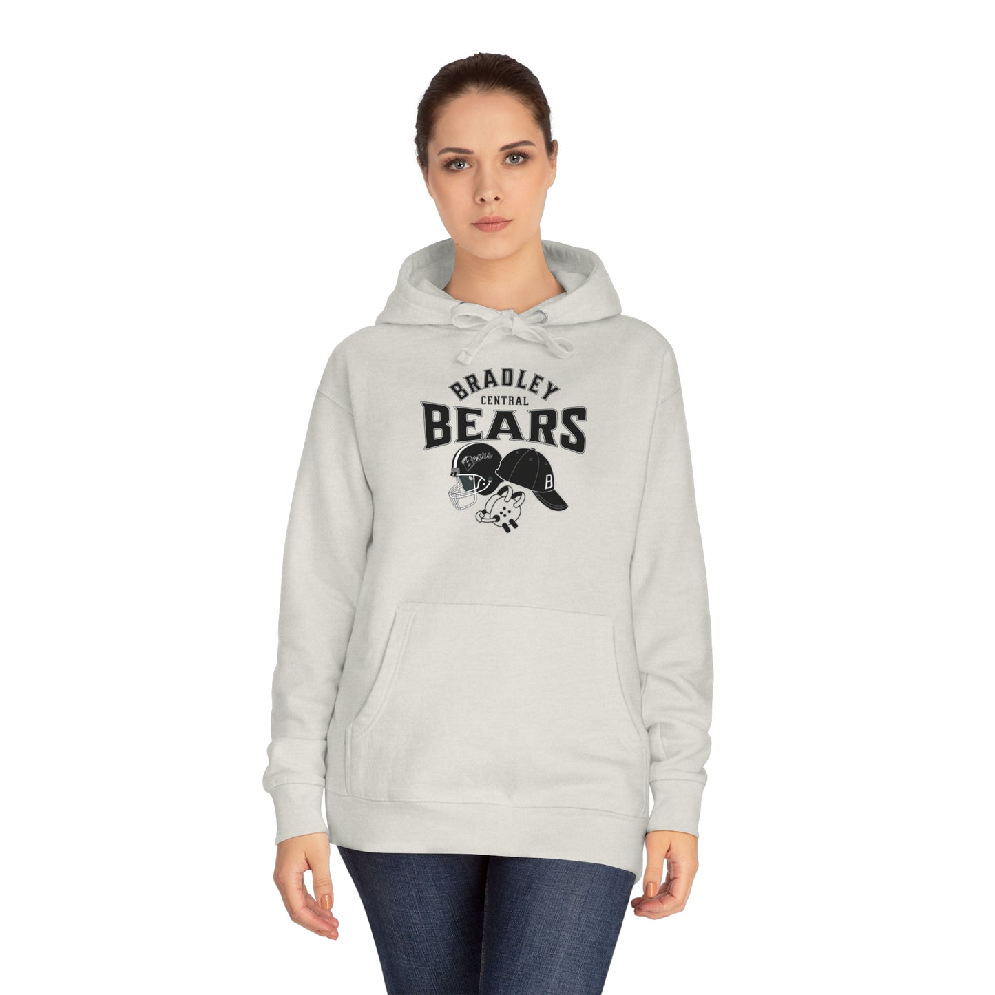 Personalized BCHS Bears 3 Sport Athlete Mom, Wrestling Headgear, Baseball Hat, & Football Helmet Unisex Fleece Hoodie