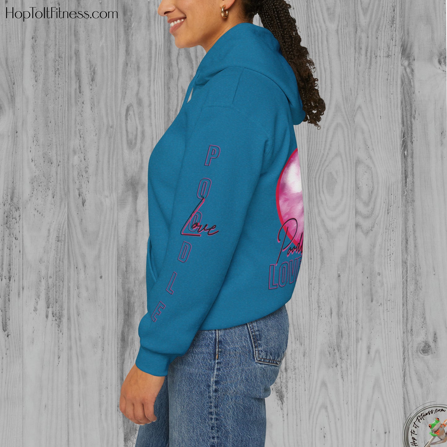 Personalizable Arm Sleave Poodle Love Unisex Heavy Blend™ Hooded Sweatshirt