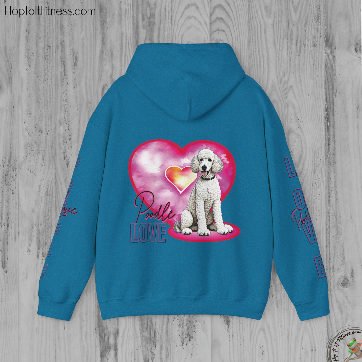 Personalizable Arm Sleave Poodle Love Unisex Heavy Blend™ Hooded Sweatshirt