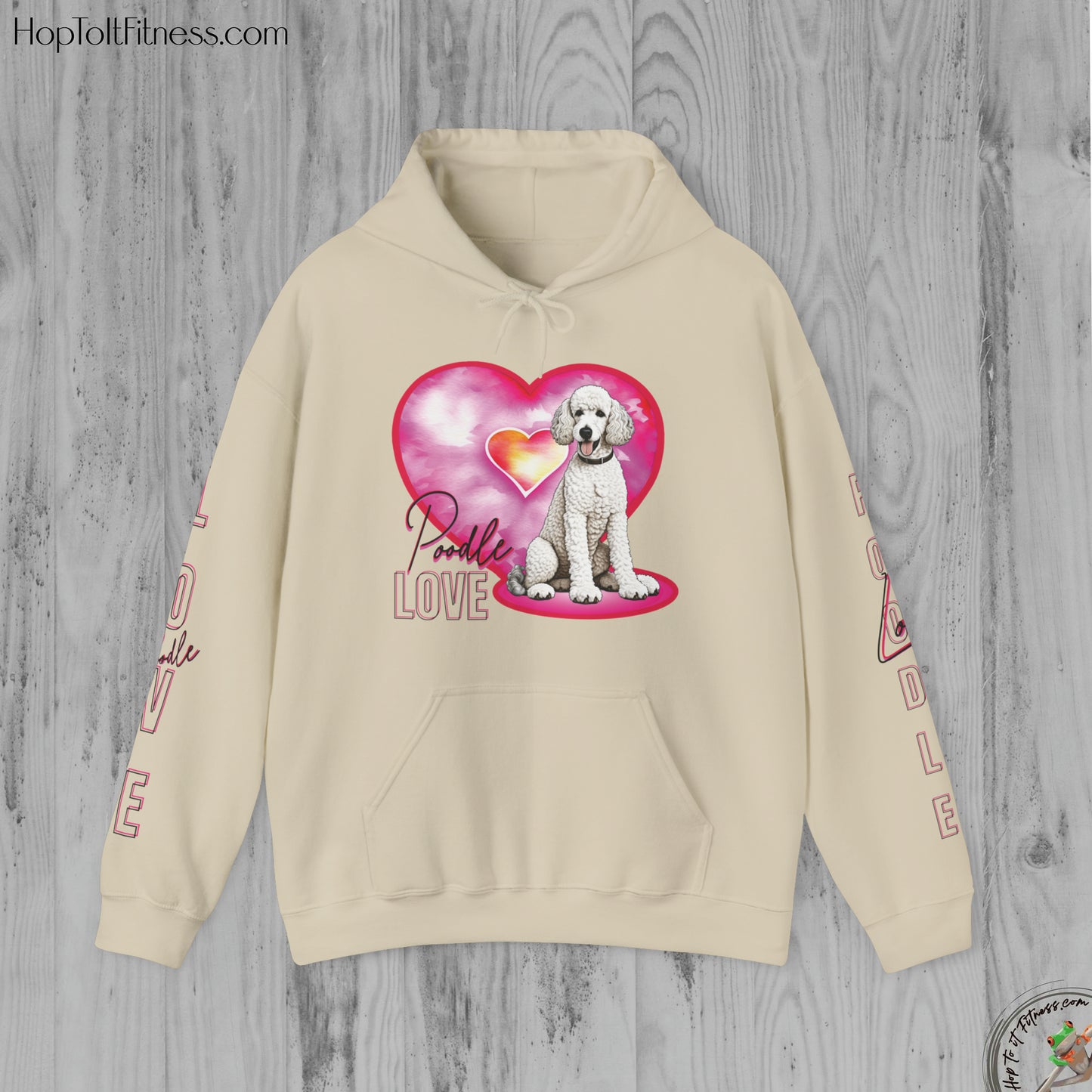 Personalizable Arm Sleave Poodle Love Unisex Heavy Blend™ Hooded Sweatshirt