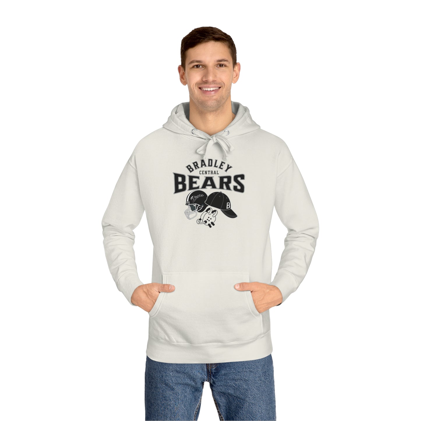 Personalized BCHS Bears 3 Sport Athlete Mom, Wrestling Headgear, Baseball Hat, & Football Helmet Unisex Fleece Hoodie