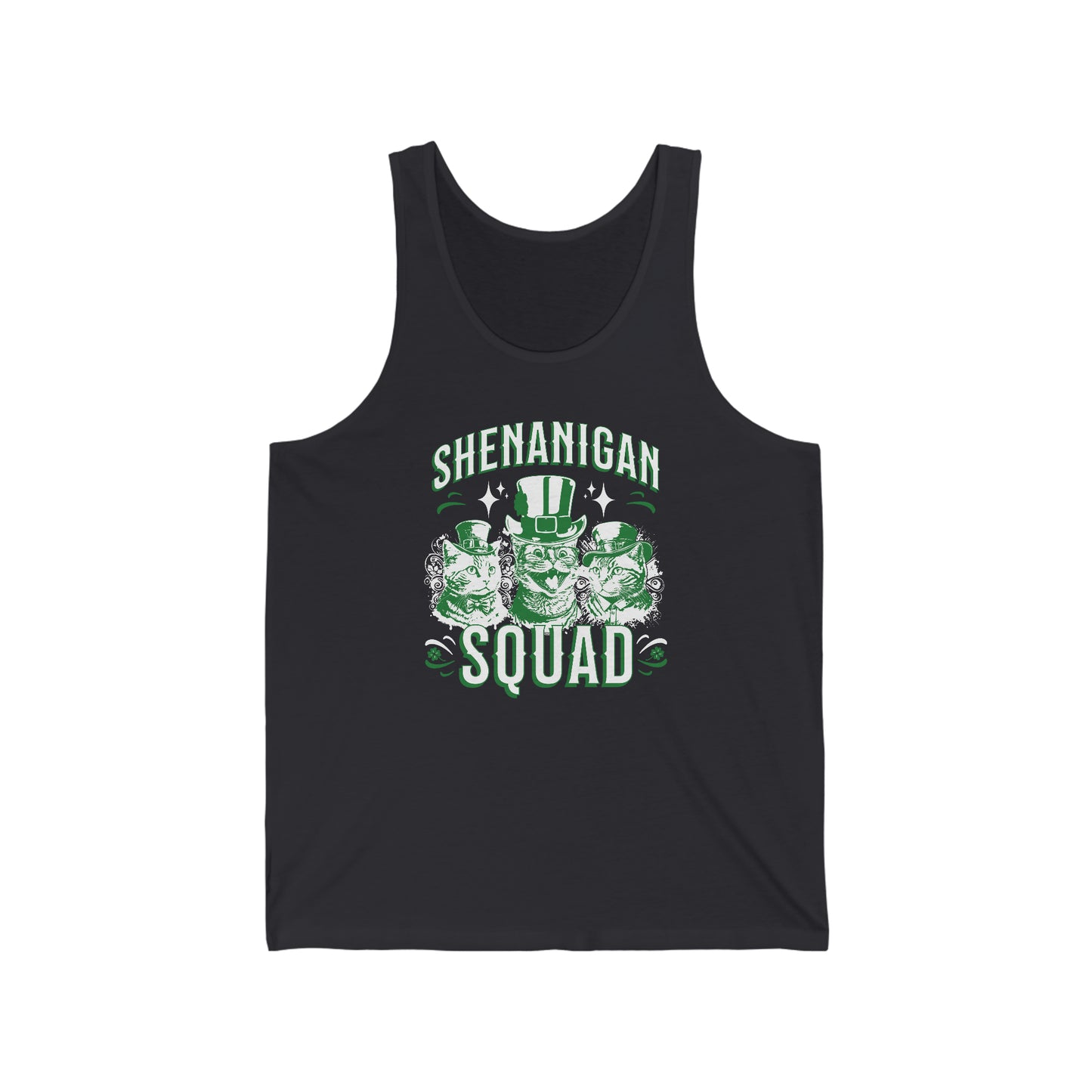 Shenanigan Squad Cool Cats Steam Punk St. Patrick's Day Unisex Jersey Tank