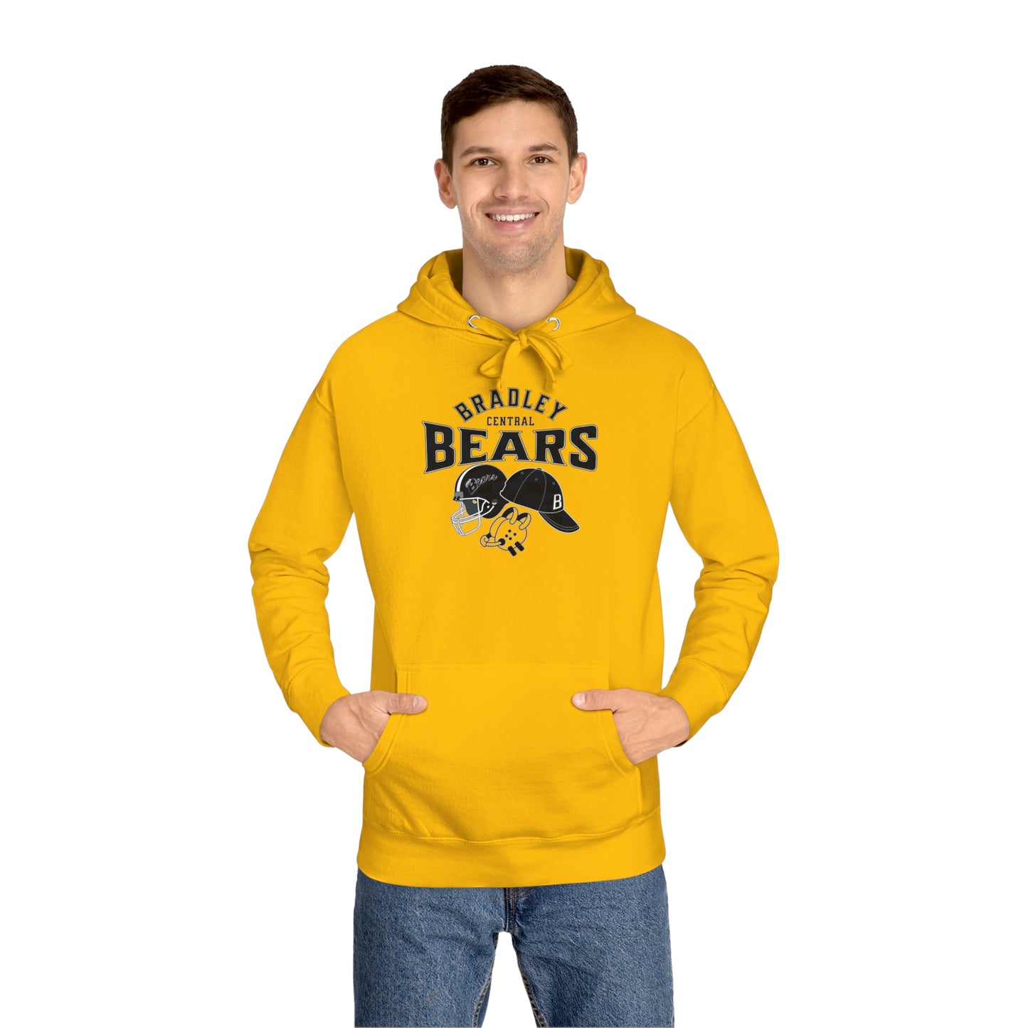 Personalized BCHS Bears 3 Sport Athlete Mom, Wrestling Headgear, Baseball Hat, & Football Helmet Unisex Fleece Hoodie