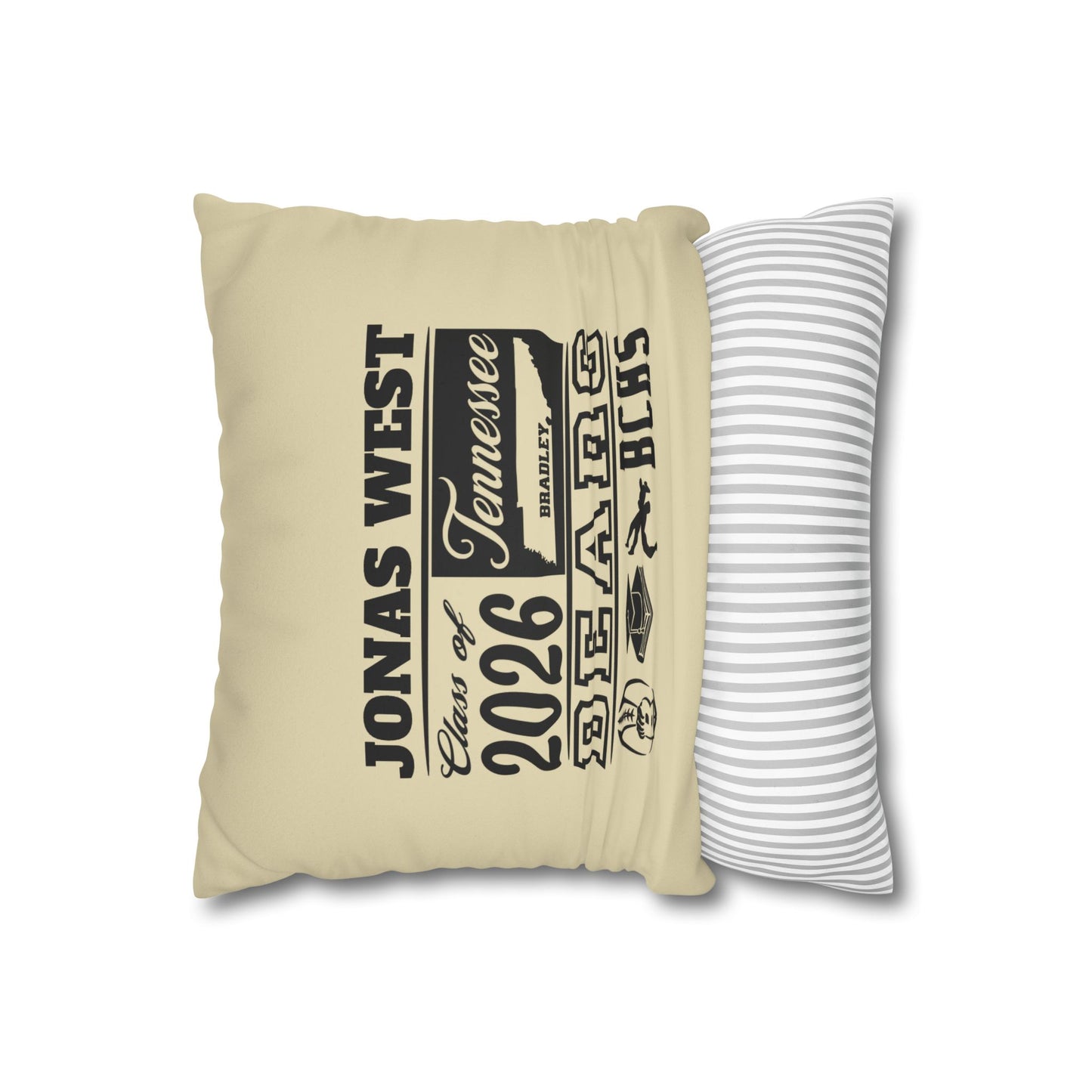 Custom Graduation Pillowcase – "BCHS Class of 2026 Bears" Faux Suede Throw Pillow