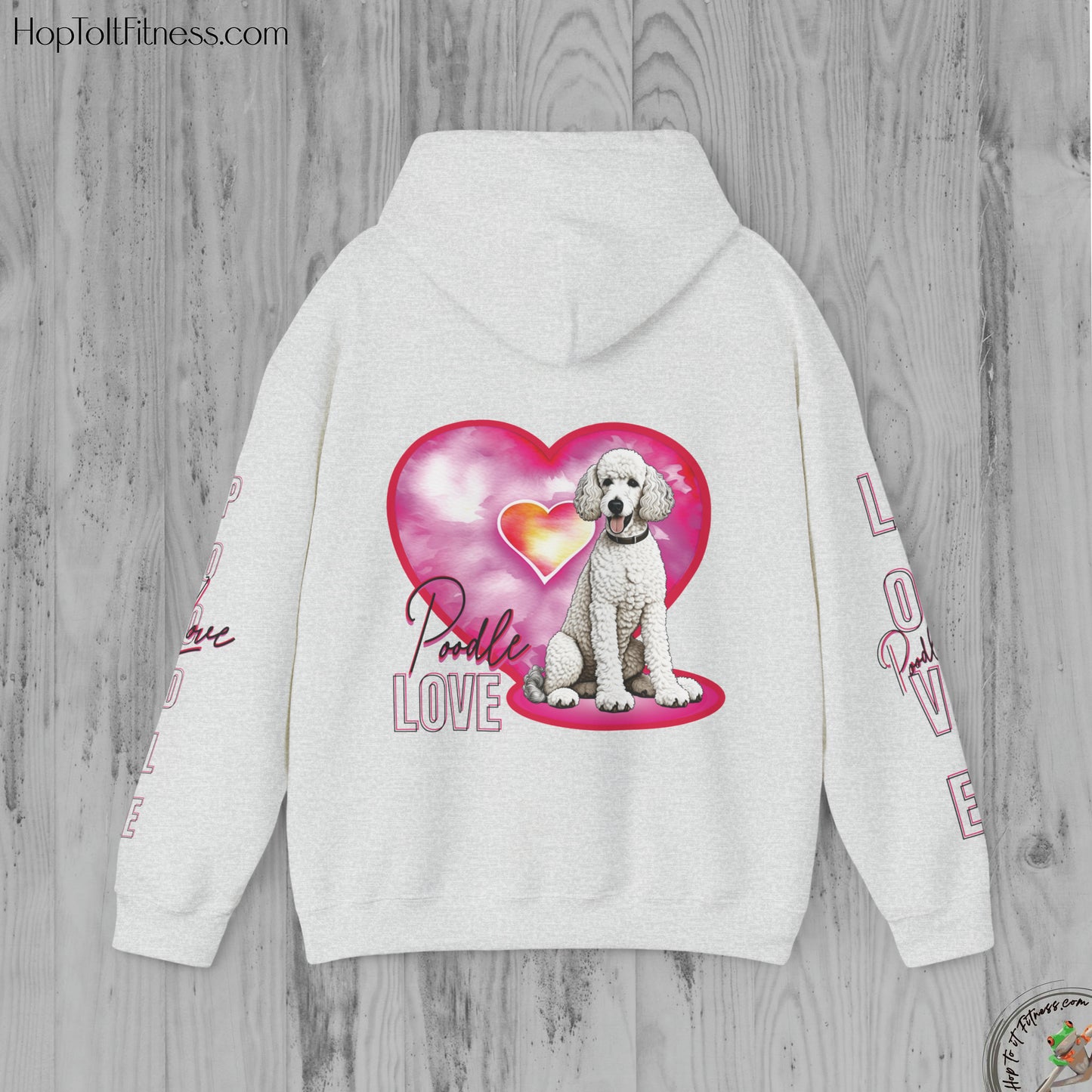 Personalizable Arm Sleave Poodle Love Unisex Heavy Blend™ Hooded Sweatshirt