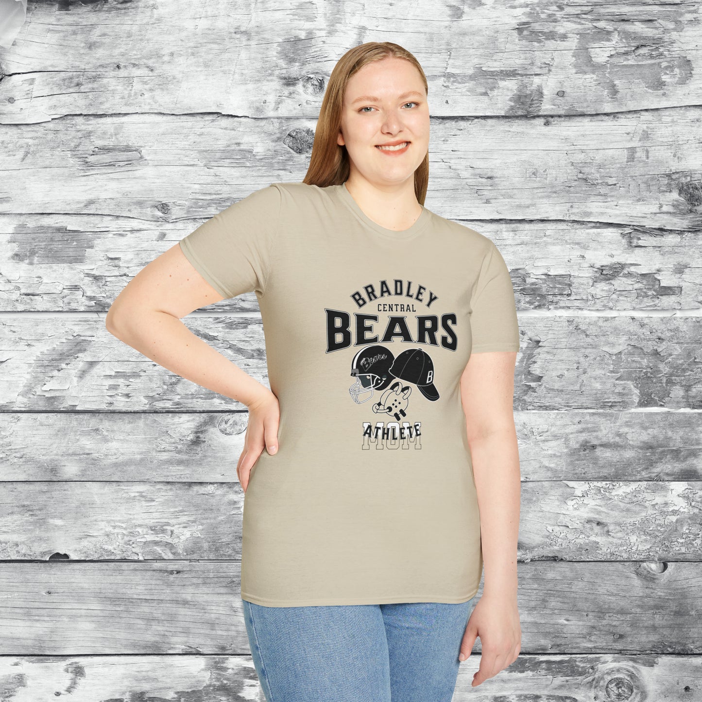 Personalized BCHS Bears  3 Sport Athlete Wrestling Headgear, Baseball Hat & Football Helmet Unisex Softstyle T-Shirt
