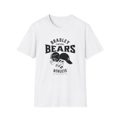 Personalized BCHS Bears  3 Sport Athlete Wrestling Headgear, Baseball Hat & Football Helmet Unisex Softstyle T-Shirt