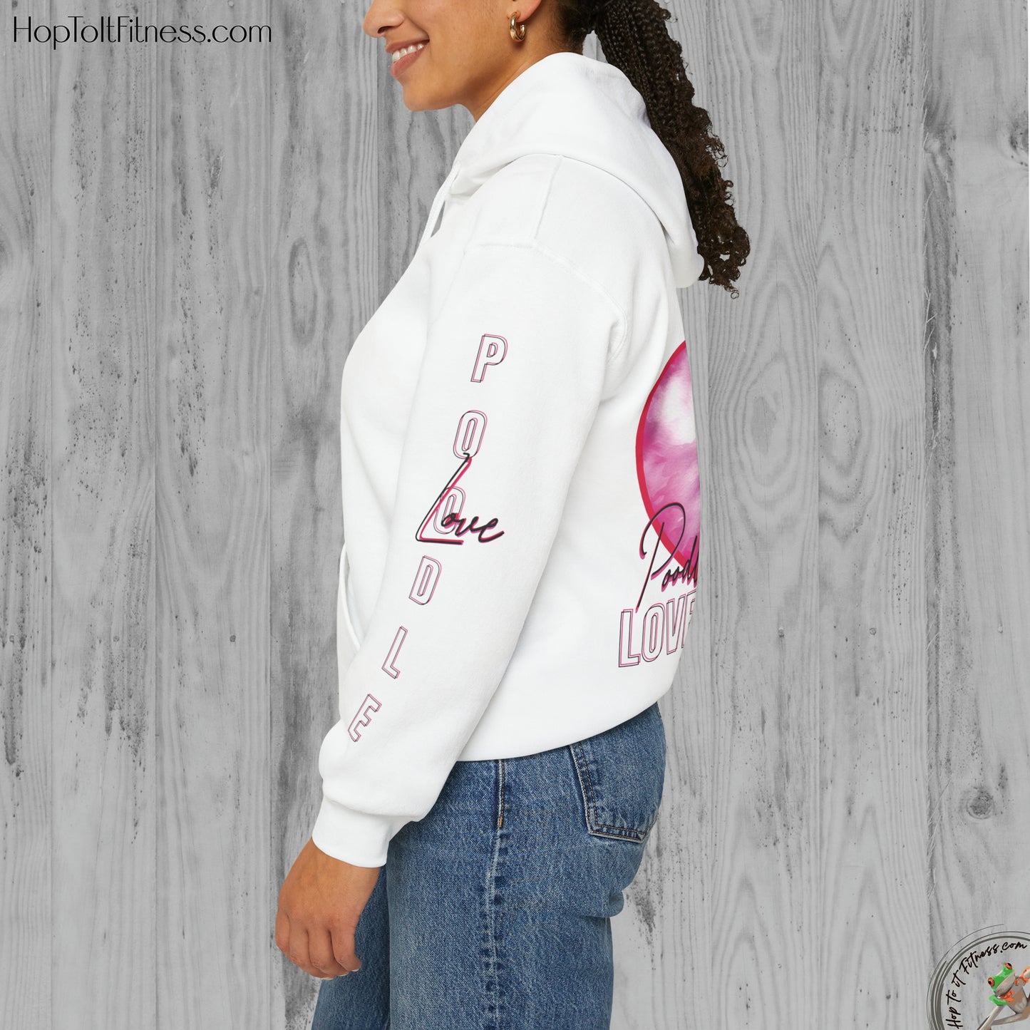 Personalizable Arm Sleave Poodle Love Unisex Heavy Blend™ Hooded Sweatshirt