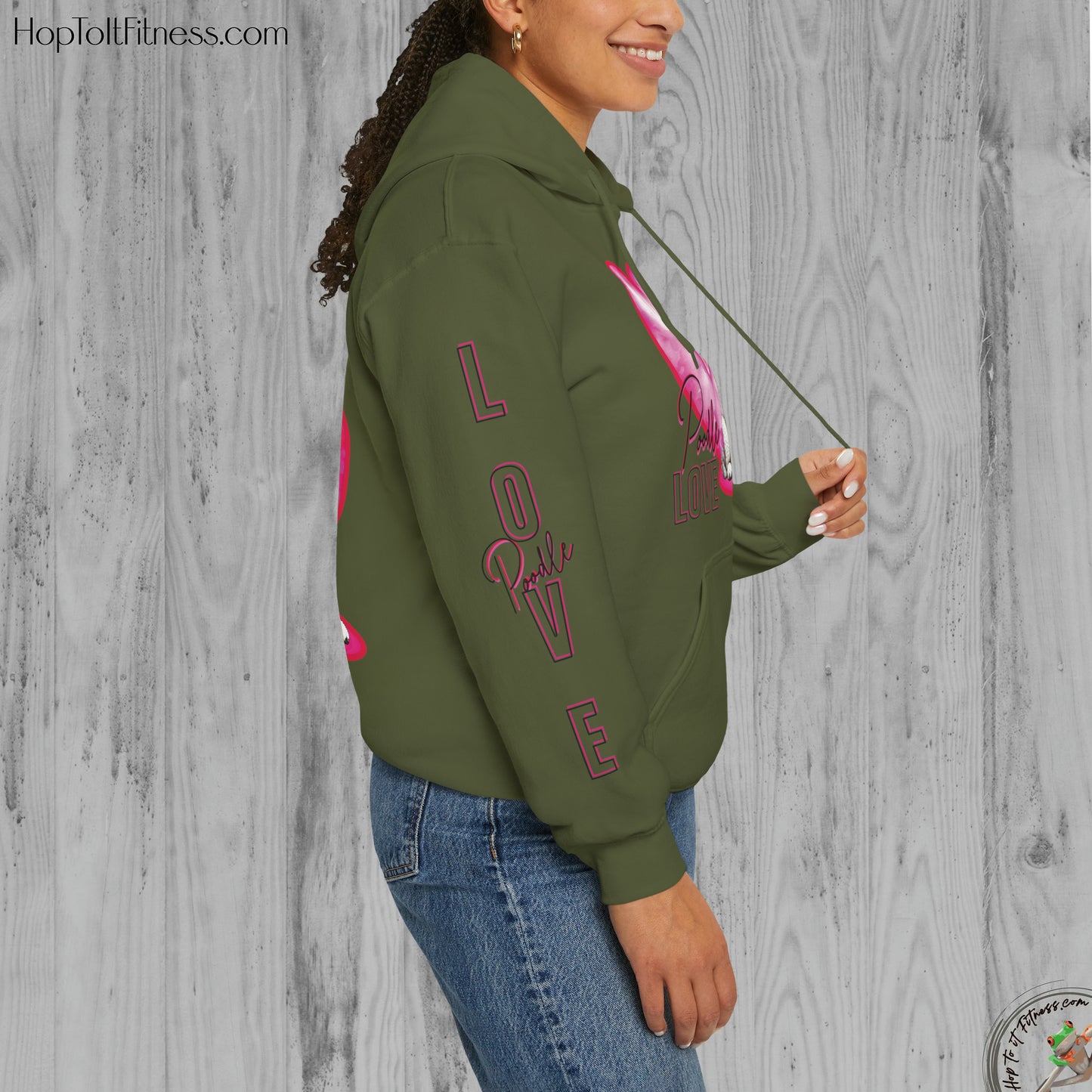 Personalizable Arm Sleave Poodle Love Unisex Heavy Blend™ Hooded Sweatshirt