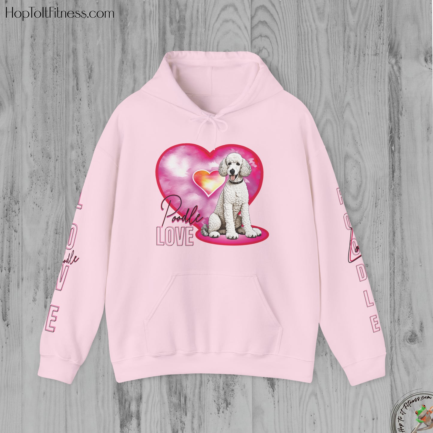 Personalizable Arm Sleave Poodle Love Unisex Heavy Blend™ Hooded Sweatshirt