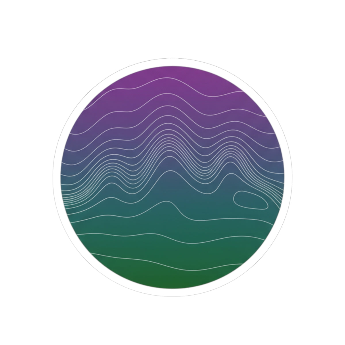 Topo Contour Circle Sticker | topographic map print, contour line design