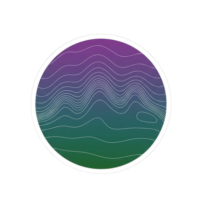 Topo Contour Circle Sticker | topographic map print, contour line design