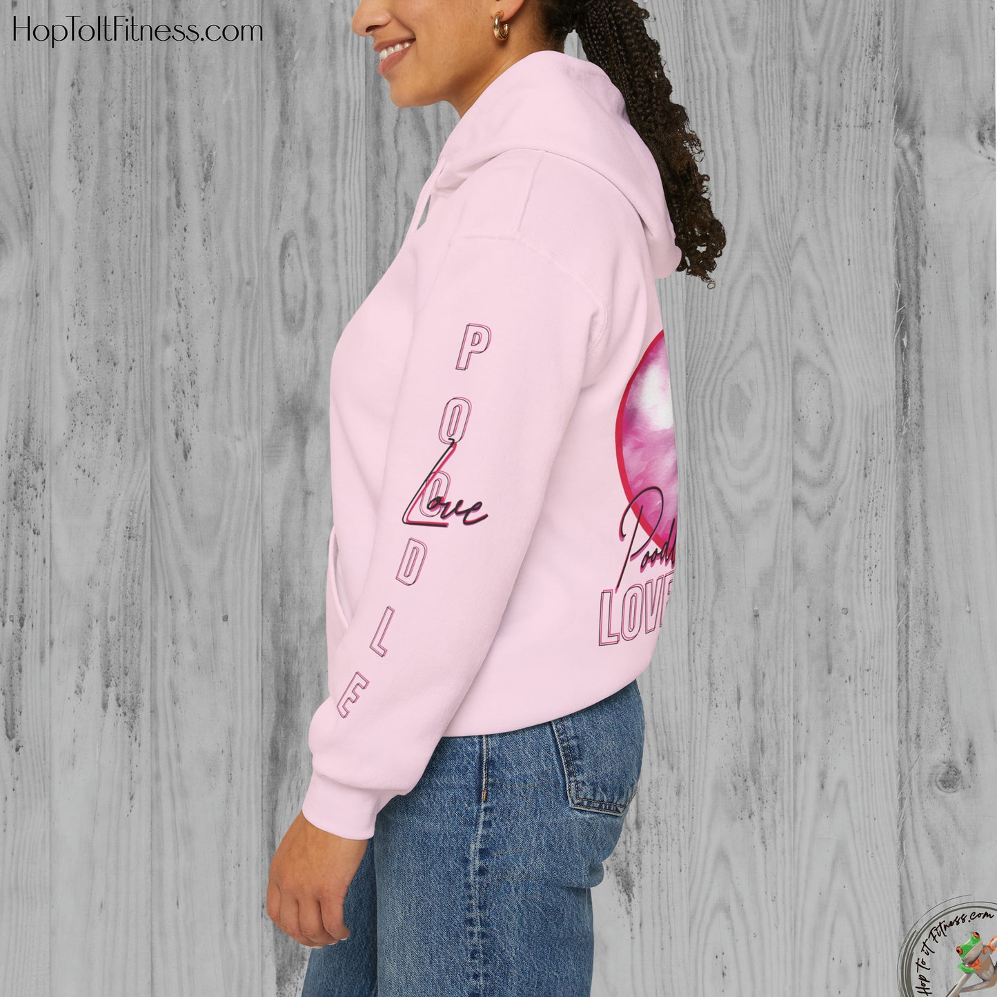 Personalizable Arm Sleave Poodle Love Unisex Heavy Blend™ Hooded Sweatshirt