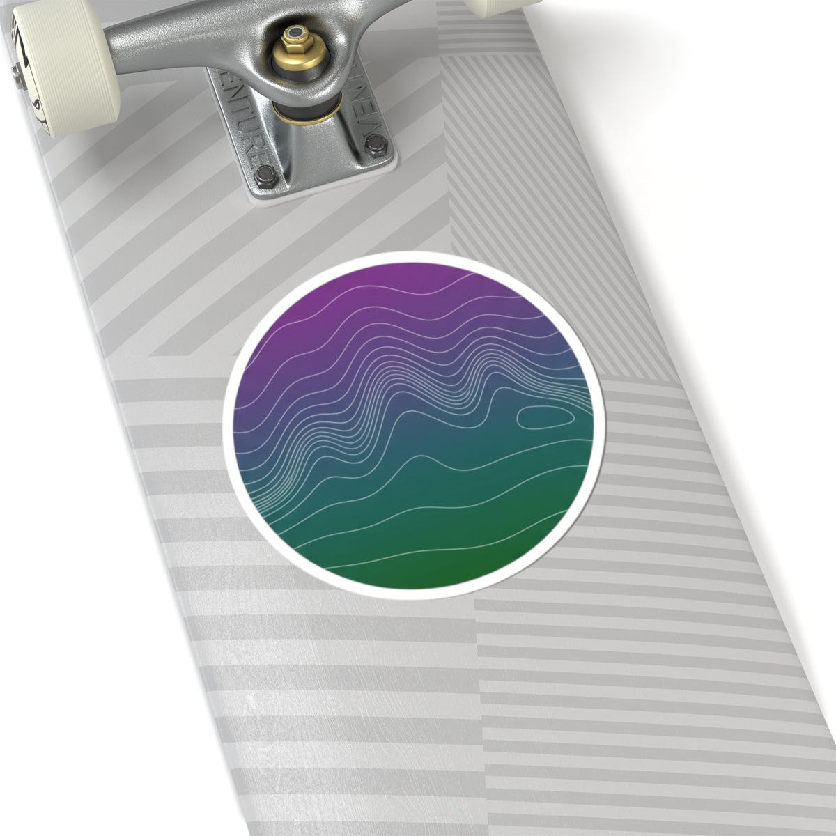 Topo Contour Circle Sticker | topographic map print, contour line design