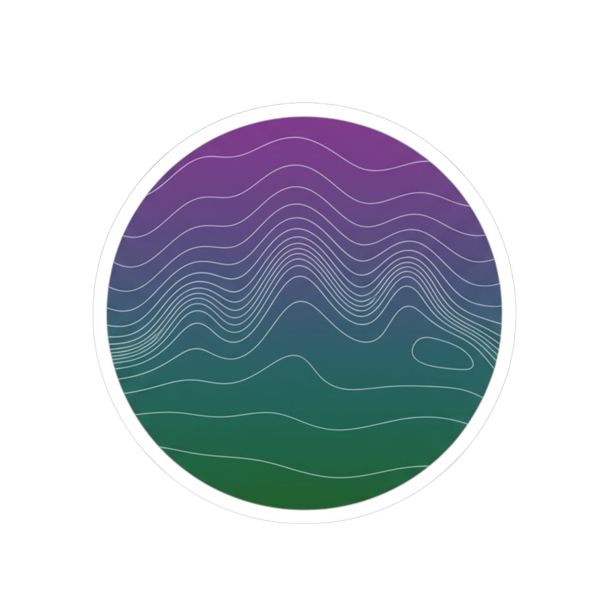 Topo Contour Circle Sticker | topographic map print, contour line design