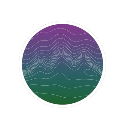 Topo Contour Circle Sticker | topographic map print, contour line design