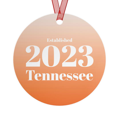 Bloom where you are Transplanted California to Tennessee 2023 Orange Metal Ornaments