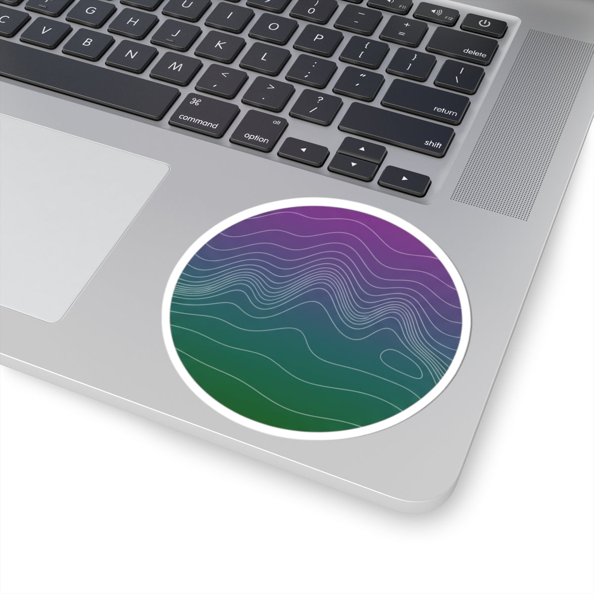 Topo Contour Circle Sticker | topographic map print, contour line design