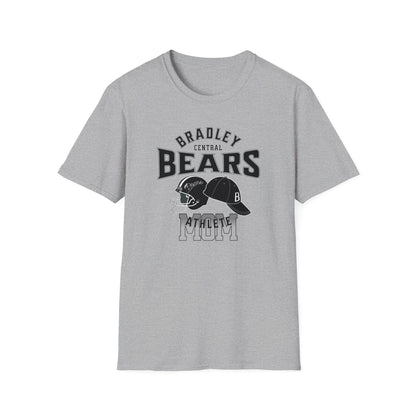 Personalized Bears Athlete Baseball Hat, Football Helmet , 2 Sport Athlete Unisex Softstyle T-Shirt