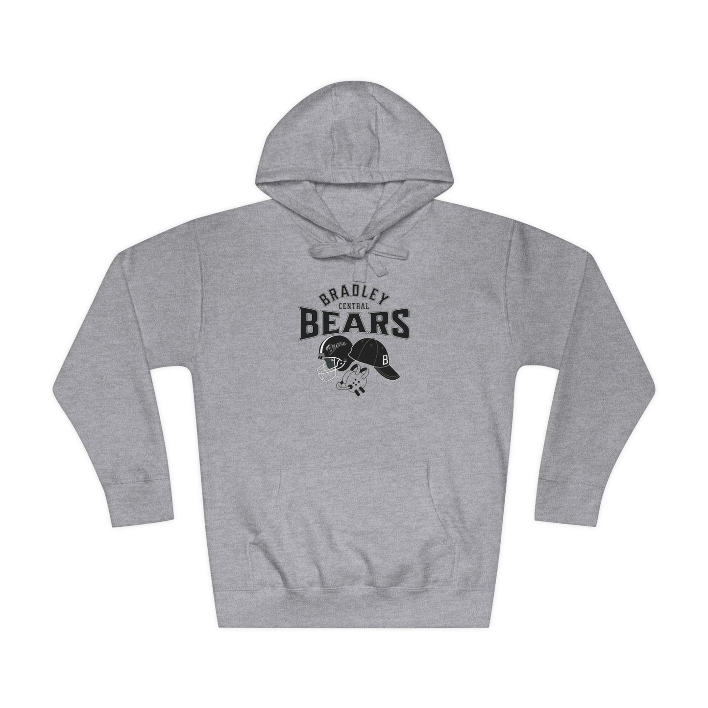 Personalized BCHS Bears 3 Sport Athlete Mom, Wrestling Headgear, Baseball Hat, & Football Helmet Unisex Fleece Hoodie