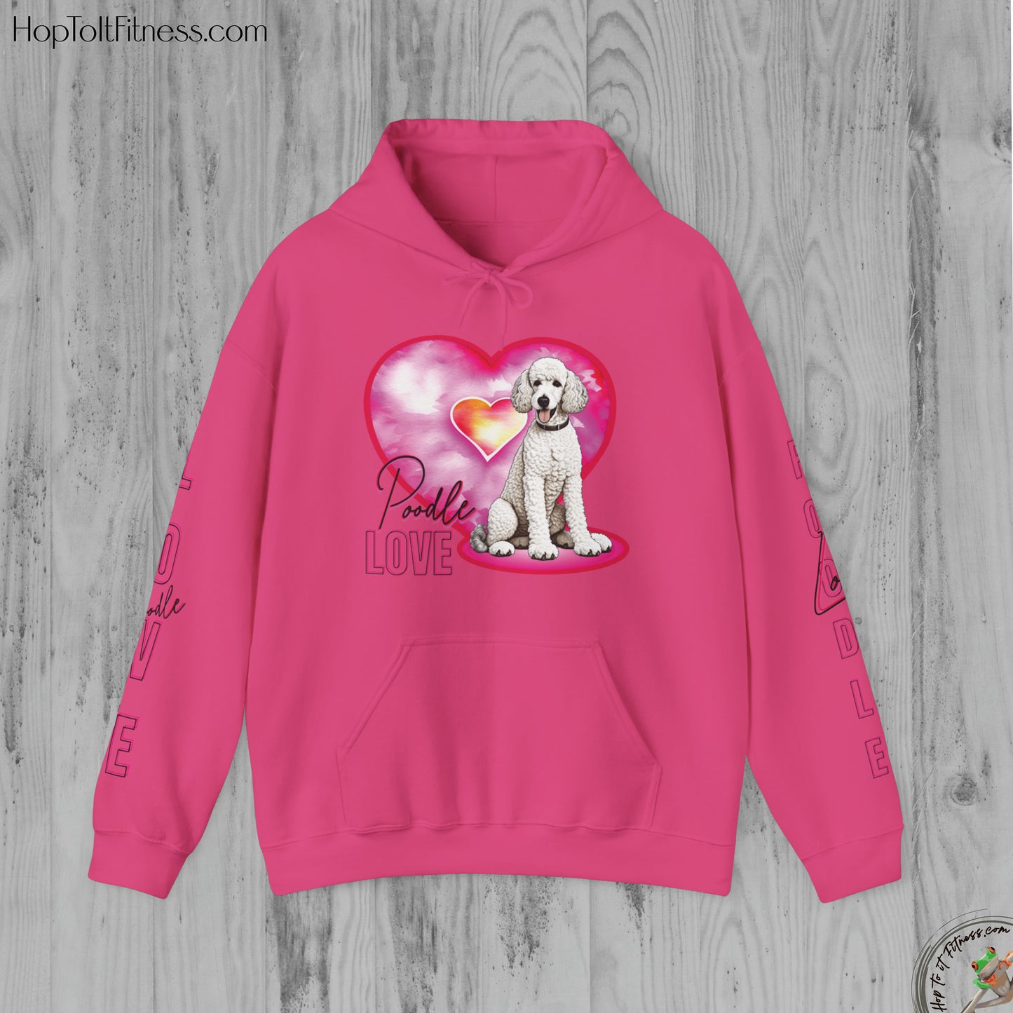 Personalizable Arm Sleave Poodle Love Unisex Heavy Blend™ Hooded Sweatshirt