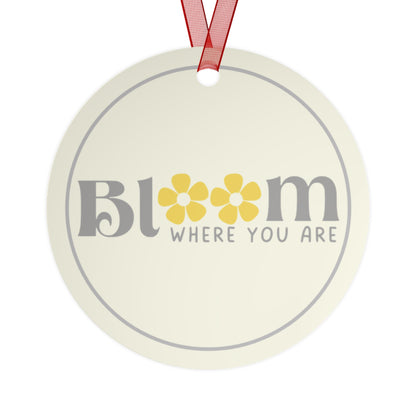 Bloom Where You Are Transplanted California to Idaho State Shape Metal Ornaments