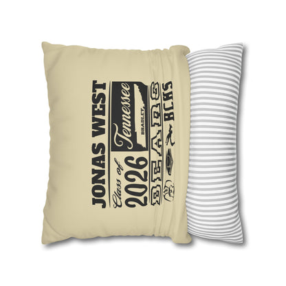 Custom Graduation Pillowcase – "BCHS Class of 2026 Bears" Faux Suede Throw Pillow