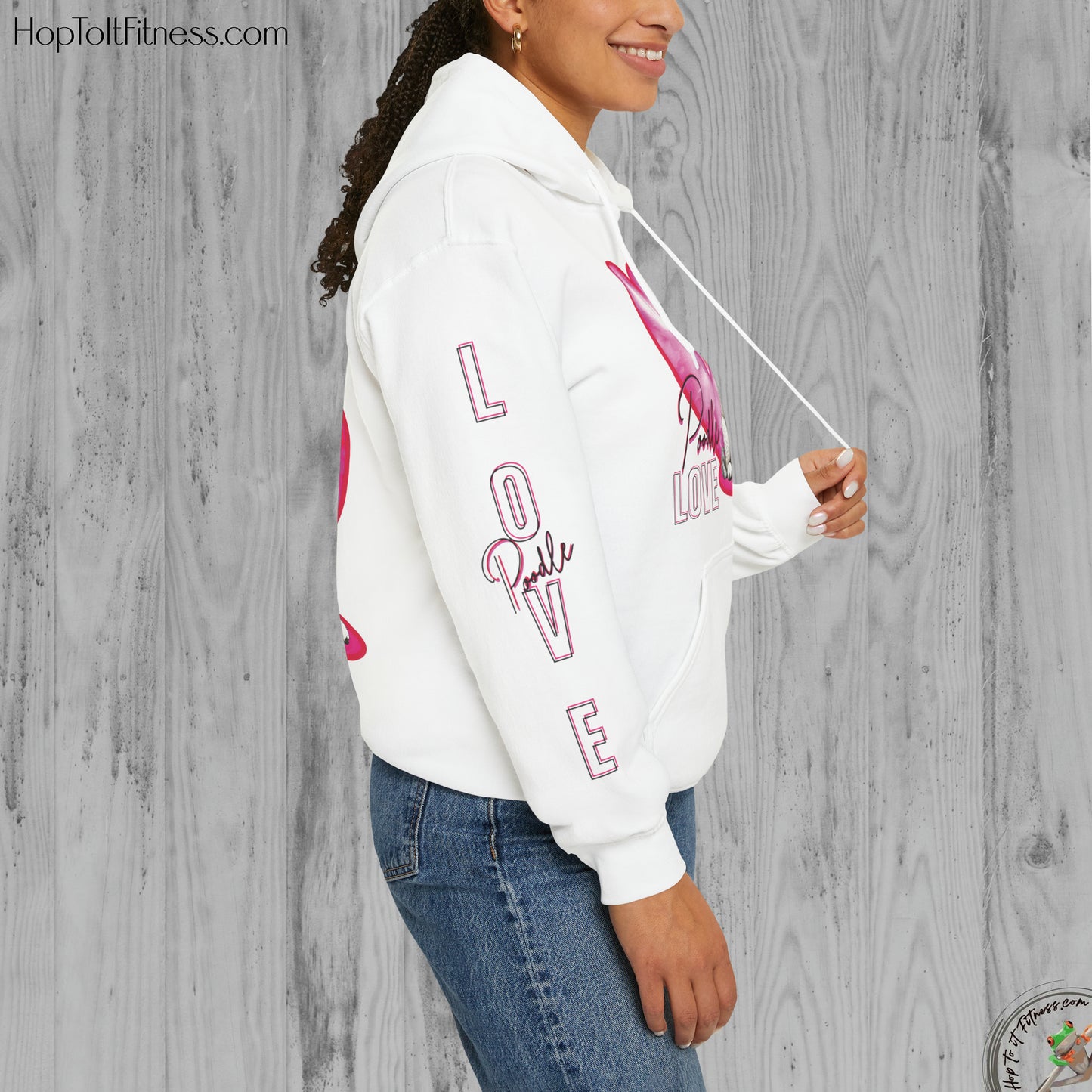 Personalizable Arm Sleave Poodle Love Unisex Heavy Blend™ Hooded Sweatshirt