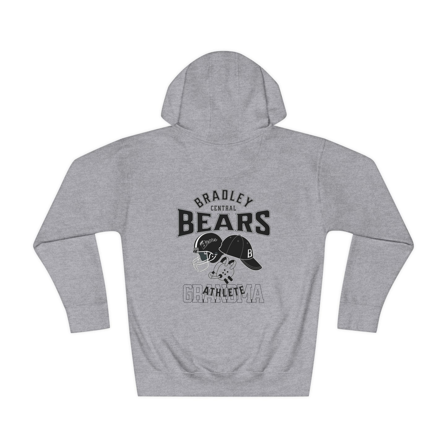 Personalized BCHS Bears 3 Sport Athlete Mom, Wrestling Headgear, Baseball Hat, & Football Helmet Unisex Fleece Hoodie